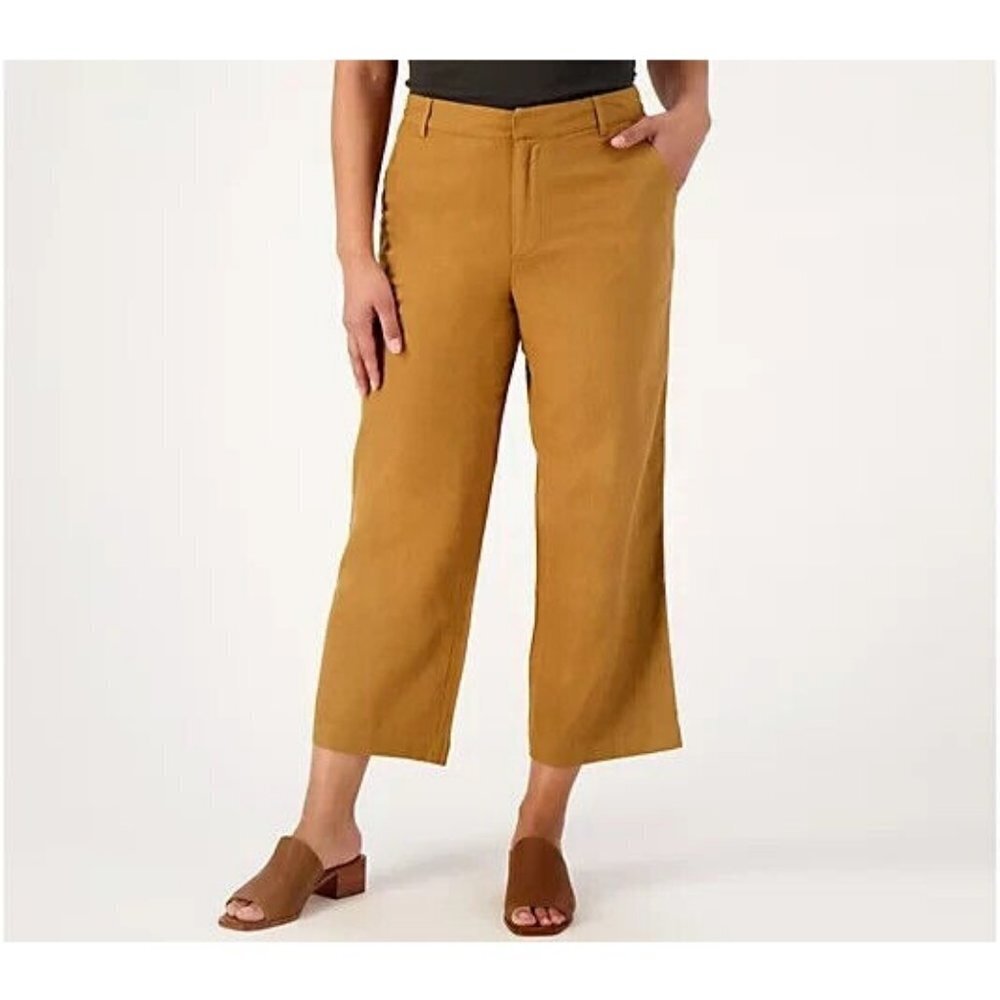 Candance Cameron Bure Wide Leg Crop Pants Desert Ochre,Plus 20